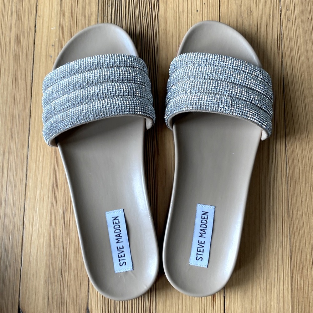Steve Madden rhinestone slip ons